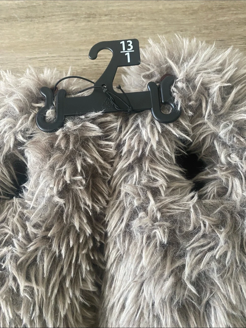 wonder nation Fuzzy Brown Monster Paw Kids Slippers
